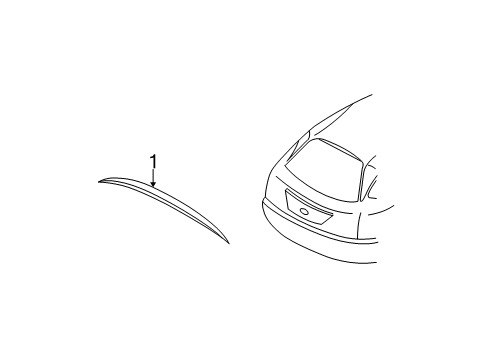 2002 Ford Focus Extension - Rear Spoiler Diagram for YS4Z-5444210-AAR