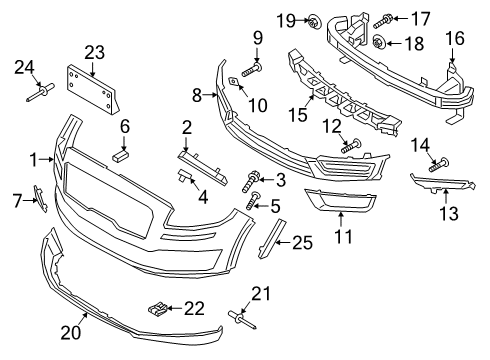 2019 Lincoln Nautilus Front Bumper Diagram