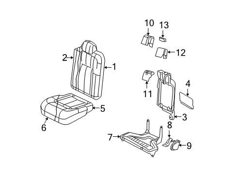 2004 Lincoln Navigator Rear Seat-Foam Cushion Pad Diagram for 2L1Z-7863840-AS