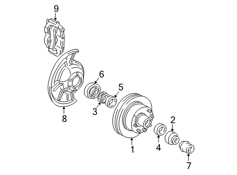 1997 Ford E-350 Econoline Front Brakes Diagram