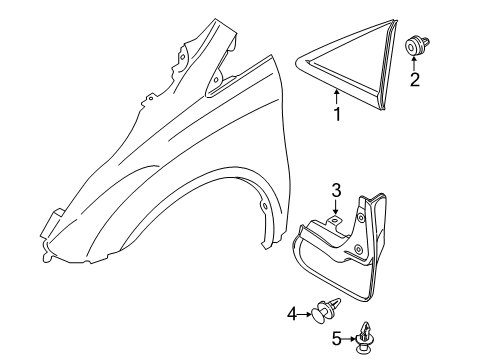 2016 Ford Transit Connect Exterior Trim - Fender Diagram