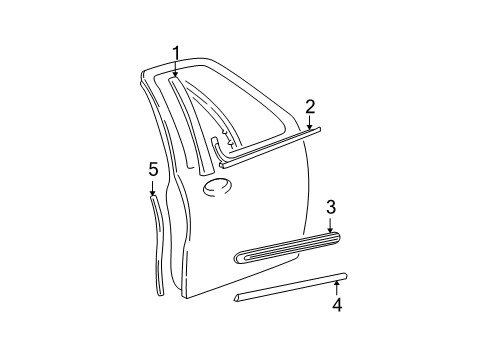 1998 Ford Expedition Moulding - Door Window Frame Diagram for 1L1Z-7820983-AA