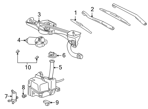 2005 Lincoln LS Wiper & Washer Components Diagram