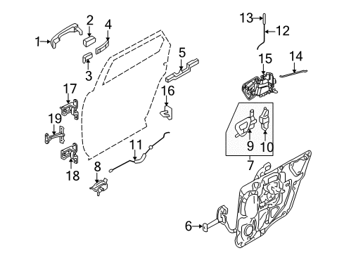 2008 Ford Taurus Handle - Latch Diagram for 8G1Z-5421818-A