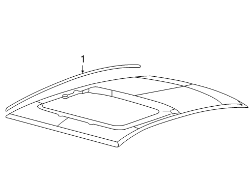 2012 Ford Fusion Exterior Trim - Roof Diagram