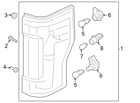 2023 Ford F-350 Super Duty Bulbs Diagram 3 - Thumbnail