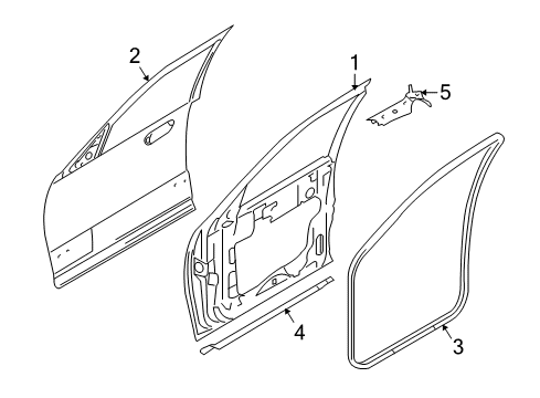 2011 Lincoln Navigator Front Door, Body Diagram