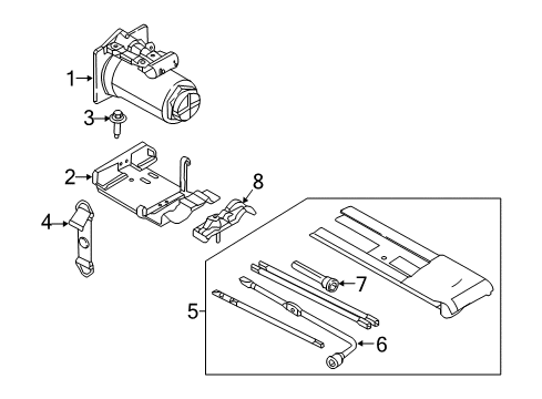 2017 Ford F-250 Super Duty Jack & Components Diagram