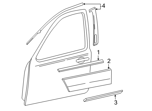 2006 Ford Freestyle Weatherstrip Assembly - Door Window Diagram for 6F9Z-7421452-AA