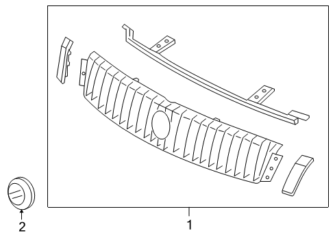 2006 Mercury Montego Grille Assembly - Radiator Diagram for 5T5Z-8200-AAA