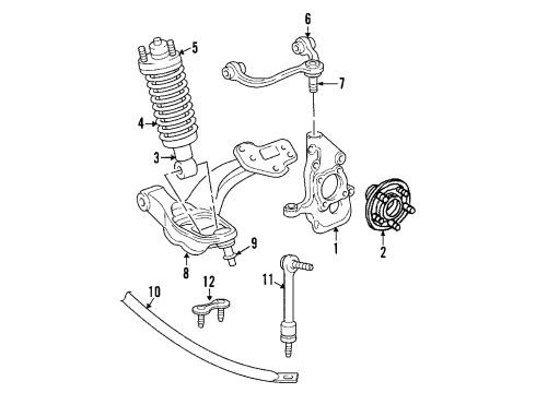 2006 Lincoln Town Car Front Suspension, Control Arm Diagram 2 - Thumbnail