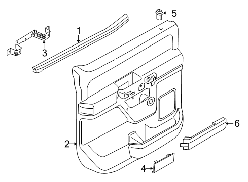 2017 Ford F-250 Super Duty Interior Trim - Rear Door Diagram