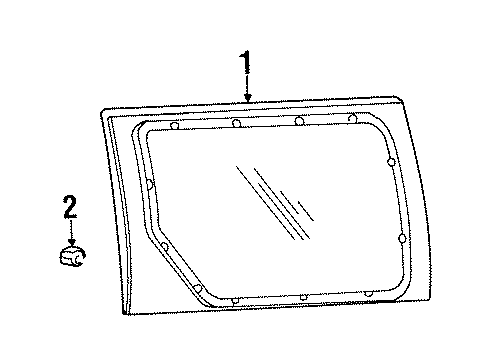 2003 Ford Windstar Side Loading Door - Glass & Hardware Diagram