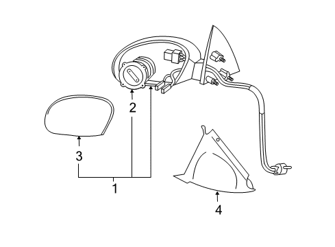 2006 Ford Escape Mirror Assembly - Rear View Outer Diagram for 2L8Z-17682-CAB