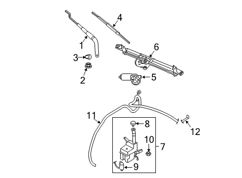 2014 Ford Mustang Wiper & Washer Components Diagram