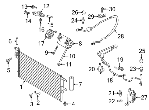 2016 Ford Focus A/C Condenser, Compressor & Lines Diagram 5 - Thumbnail