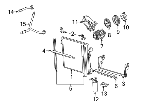 2001 Ford Explorer Sport Condenser Assembly Diagram for 2L2Z-19712-BA