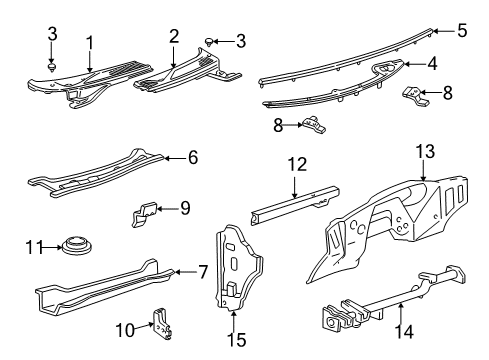 2001 Ford F-150 Cab Cowl Diagram 3 - Thumbnail