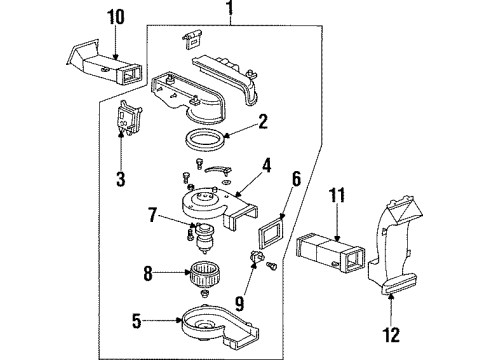 2000 Lincoln Navigator Housing - Heater Blower Diagram for F77Z-18456-BA