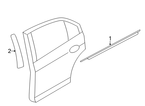 2010 Lincoln MKZ Exterior Trim - Rear Door Diagram