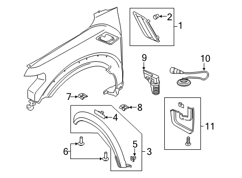 2018 Ford F-150 Exterior Trim - Fender Diagram