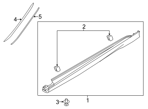 2014 Ford Focus Exterior Trim - Pillars, Rocker & Floor Diagram