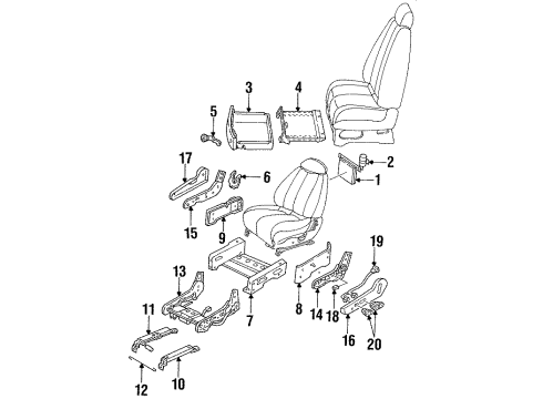 1993 Mercury Villager Switch Assembly Diagram for F3XY14A701AA