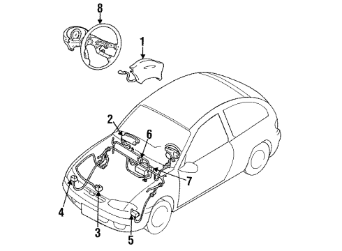 1995 Ford Aspire Sensor Airbag.N-Ct Diagram for F4BZ-14B006-A