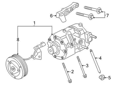 2023 Ford Maverick A/C Compressor Diagram