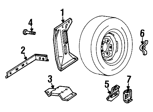 1995 Ford F-150 Carrier & Components - Spare Tire Diagram