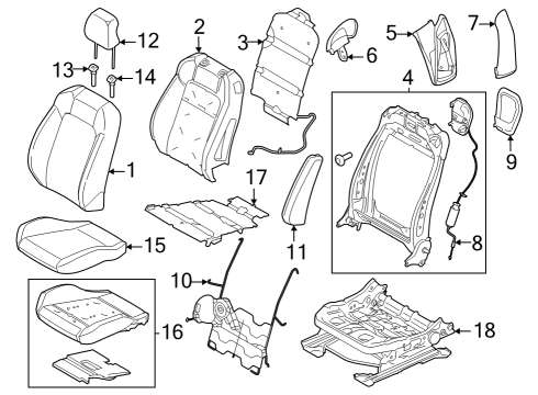 2024 Ford Mustang HEADREST - COVER AND PAD Diagram for PR3Z-76611A08-BA