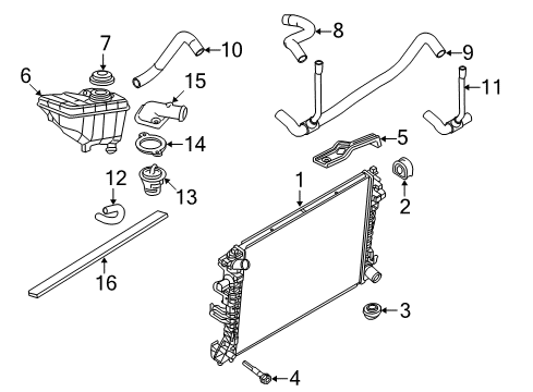 2007 Mercury Grand Marquis Radiator & Components Diagram