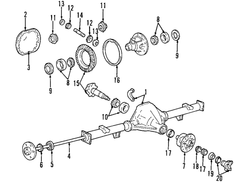 2002 Ford F-150 Rear Axle, Differential, Propeller Shaft Diagram