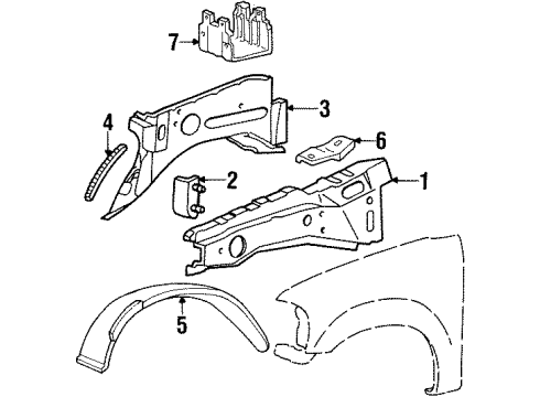 2000 Lincoln Navigator Structural Components & Rails Diagram