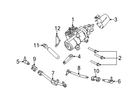 2011 Ford F-350 Super Duty Steering Column & Wheel, Steering Gear & Linkage Diagram 3 - Thumbnail