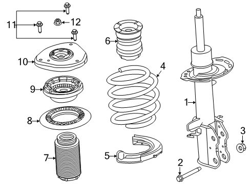 2022 Lincoln Corsair Struts & Components - Front Diagram