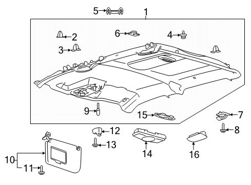 2021 Ford F-150 Interior Trim - Cab Diagram