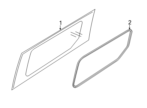 2023 Ford Transit Connect Glass - Side Door Diagram