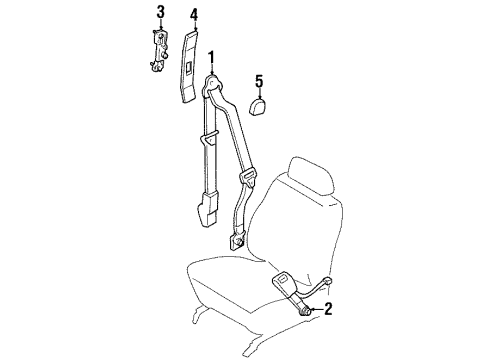 1998 Mercury Tracer Belt And Buckle Assembly Diagram for F7CZ-54613B84-AAB