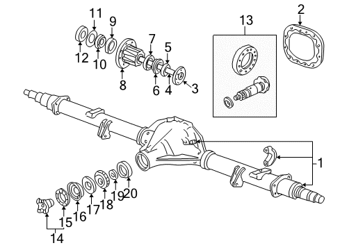 2001 Ford Excursion Axle Housing - Rear Diagram