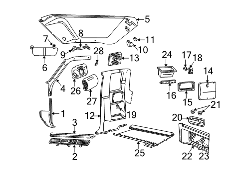 2004 Ford Ranger Trim Assy - Back Panel Diagram for 4L5Z-1340374-AAA