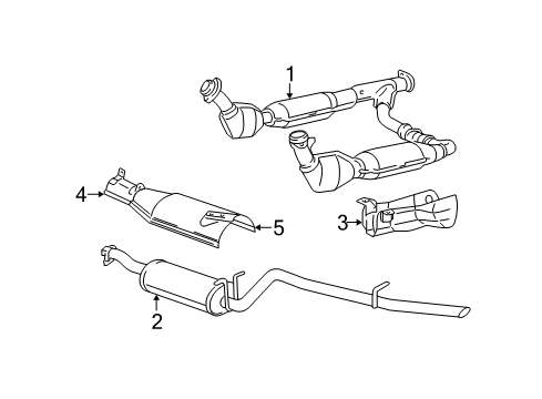 1998 Ford Expedition Catalytic Converter Assembly Diagram for F75Z-5E212-GA