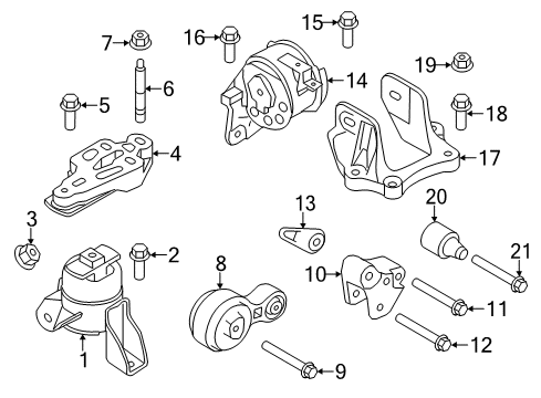 2010 Mercury Milan Engine & Trans Mounting Diagram