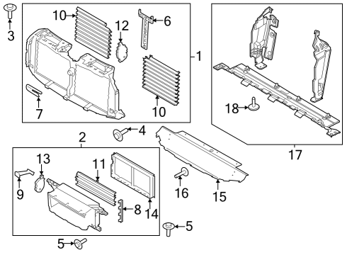 2021 Ford F-150 Splash Shields Diagram