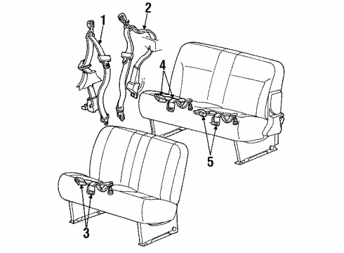 1997 Ford Windstar Belt And Buckle Assembly Diagram for F78Z-16611B66-AAE