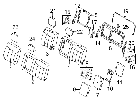 2013 Ford F-350 Super Duty Seat Back Cover Assembly Diagram for DC3Z-2666600-JB