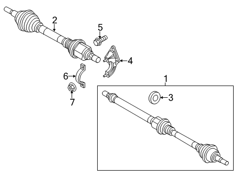 2013 Ford Focus Front Axle Shaft Diagram for FV6Z-3B437-G