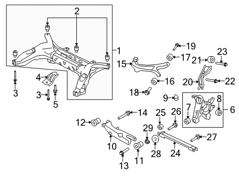 2009 Ford Taurus X Arm Assy - Rear Suspension Diagram for 6F9Z-5A804-B