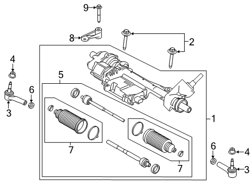 2017 Ford Mustang KIT - STEERING GEAR REPAIR Diagram for JR3Z3504G