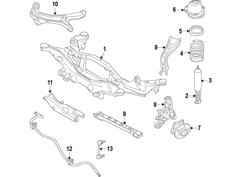 2009 Mercury Sable Shock Absorber Assembly Diagram for 8G1Z-18125-H